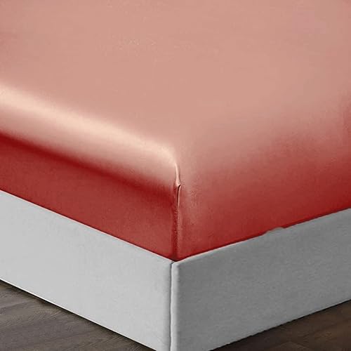 Miniatura 6 de Juego de sábanas de satén, juego de sábanas de satén sedoso extra suave con 1 sábana bajera + 1 sábana encimera + 2 fundas de almohada (4 piezas,