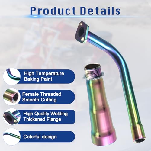 Image of Colorful 3 Stage Exhaust Header Pipe,For Predator 212cc 196cc Go Kart& Mini Bike, For Coleman Powersports CT200U,CT200U-EX,BT200X, For Honda GX160,GX200