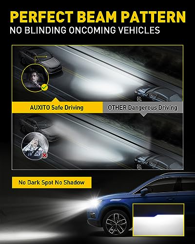 Image of AUXITO 9005 HB3 Bulbs, 40000LM Brighter Ultra-Bright, Plug N Play, Long Lifespan, No Flicker, 99% Compatibility, 2PCS