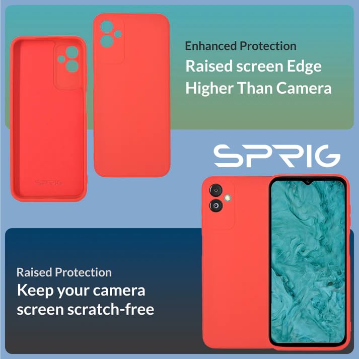 Image of SPRIG Compatible with Samsung Galaxy F14 5G Phone TPU Basic Premium Back Cover Drop Tested Shock Proof Mobile Case for Men, Women, Boys and Girls with Camera Protection (Red)