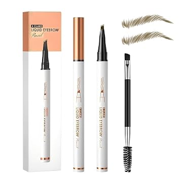 Microblading Eyebrow Pen, Fine Tip Waterproof 3D Magic Eyebrow Pencils for women - Smudge Proof Natural Fill & Define, Natural Hair-Like Brows 6# Black Brown