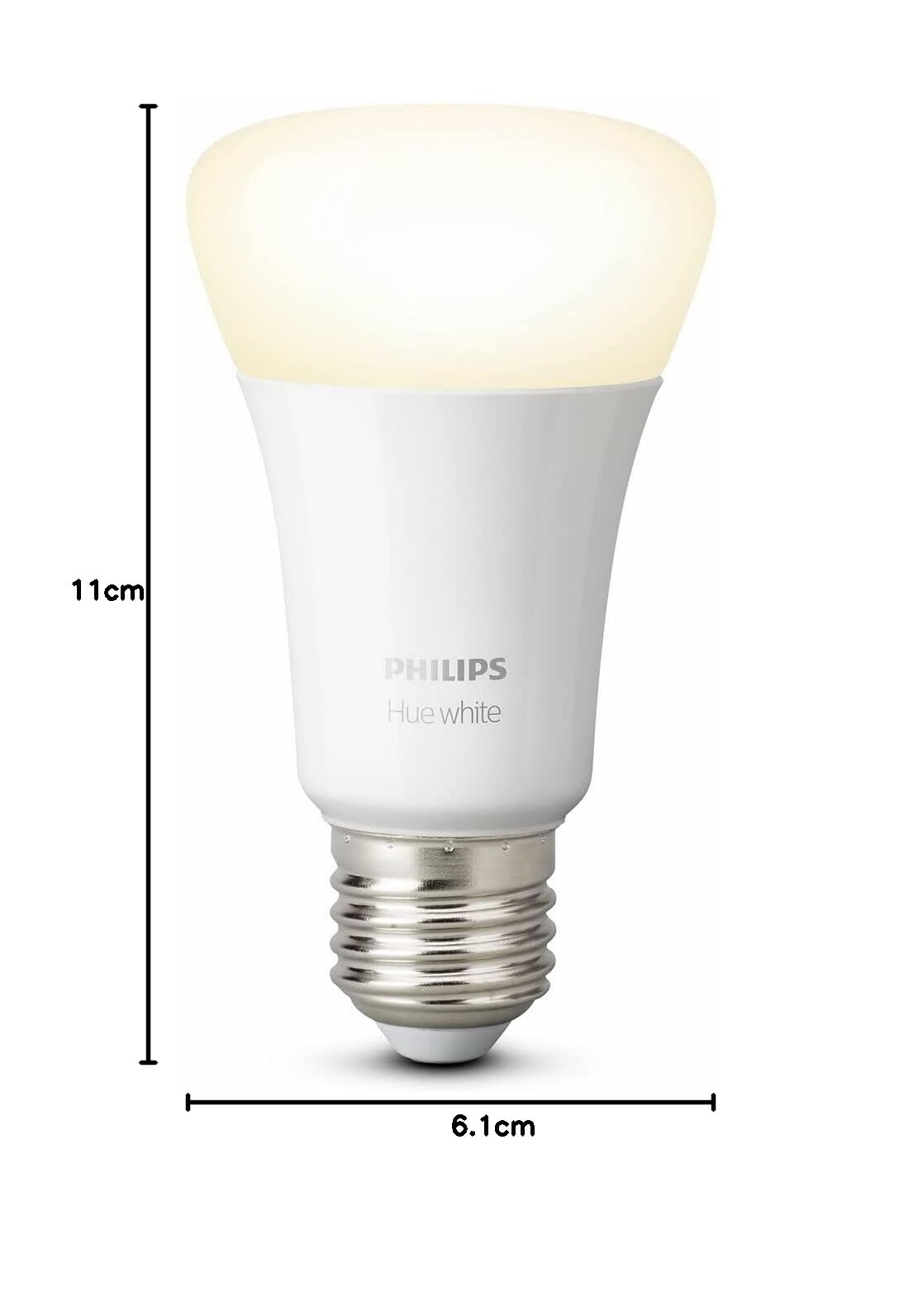 Philips Hue White Inteligentna żarówka LED E27 9W A60, ciepłe białe światło, możliwość przyciemniania, sterowanie aplikacją