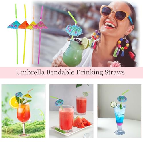 200 Pitillos con Sombrilla de Plástico Coloridos para Fiesta miniatura 5