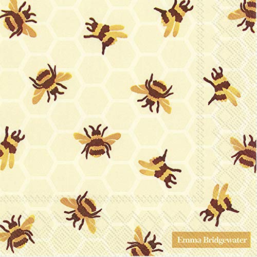 Emma Bridgewater Bumble bee Luxury Traditional Paper Table Napkins 20 in Pack 3 ply