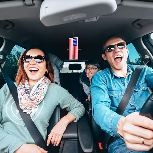 Image of Dunzy 30 Pcs Air Freshener American Flag Car Freshener Patriotic USA Flag Hanging Automotive 250 Year Anniversary Air Fresheners for Independence Day Auto Accessories, 3 Scents(Red Blue Style)
