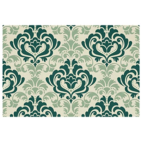 Sets de table vert résistant à la chaleur pour repas de fête - 2
