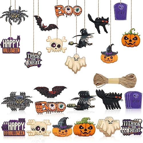 Halloween Baumschmuck Skull Figuren - 3 Lustige Schädel-Anhänger Für Garten-Dekoration