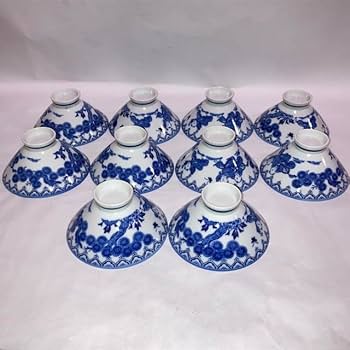 Amazon.co.jp: 有田焼 唐子柄 茶碗 10客 セット 昭和レトロ