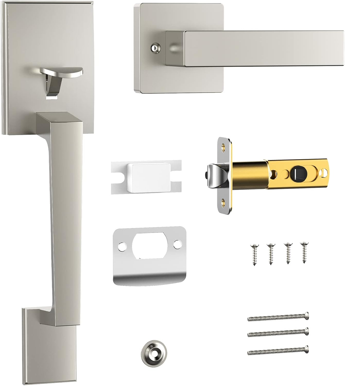 Front Entry Door Handle Set - Left/Right Lower Handles for Interior/Exterior Doors