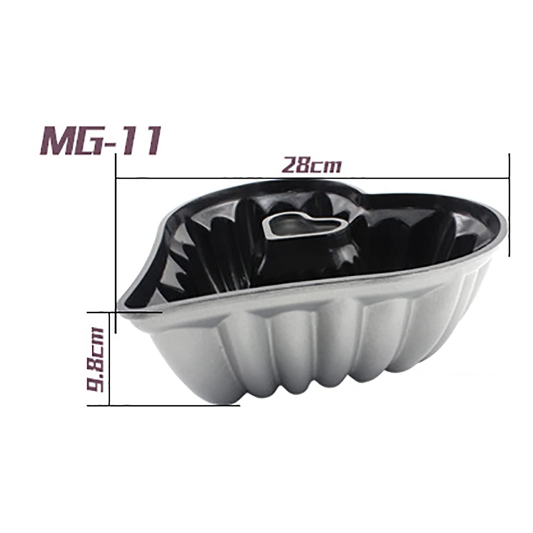 VENOAL Lot de 2 moules à gâteau Charlotte en forme de cœur, moule à gâteau en aluminium, moule à dessert, mousse, outil de cuisine anti-adhésif