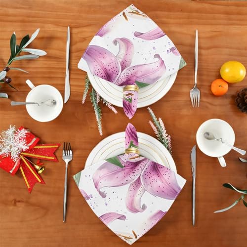 Servilletas de Tela Burbuja Pink Lilies Set 4 miniatura 6