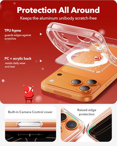 Image of ESR for iPhone 17 Pro Max Case, Camera Control Cover, Compatible with MagSafe, Shockproof Military-Grade Protection, Magnetic Phone Case for iPhone 17 Pro Max, Classic Hybrid Case, Santa Skater