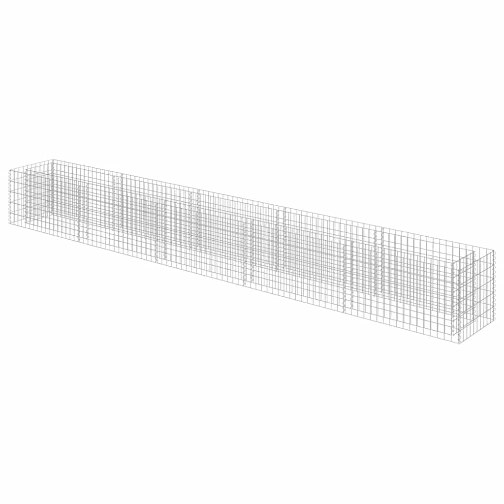vidaXL Gabion Raised Bed Galvanised Steel 450x50x50cm Stone Basket Raised Bed