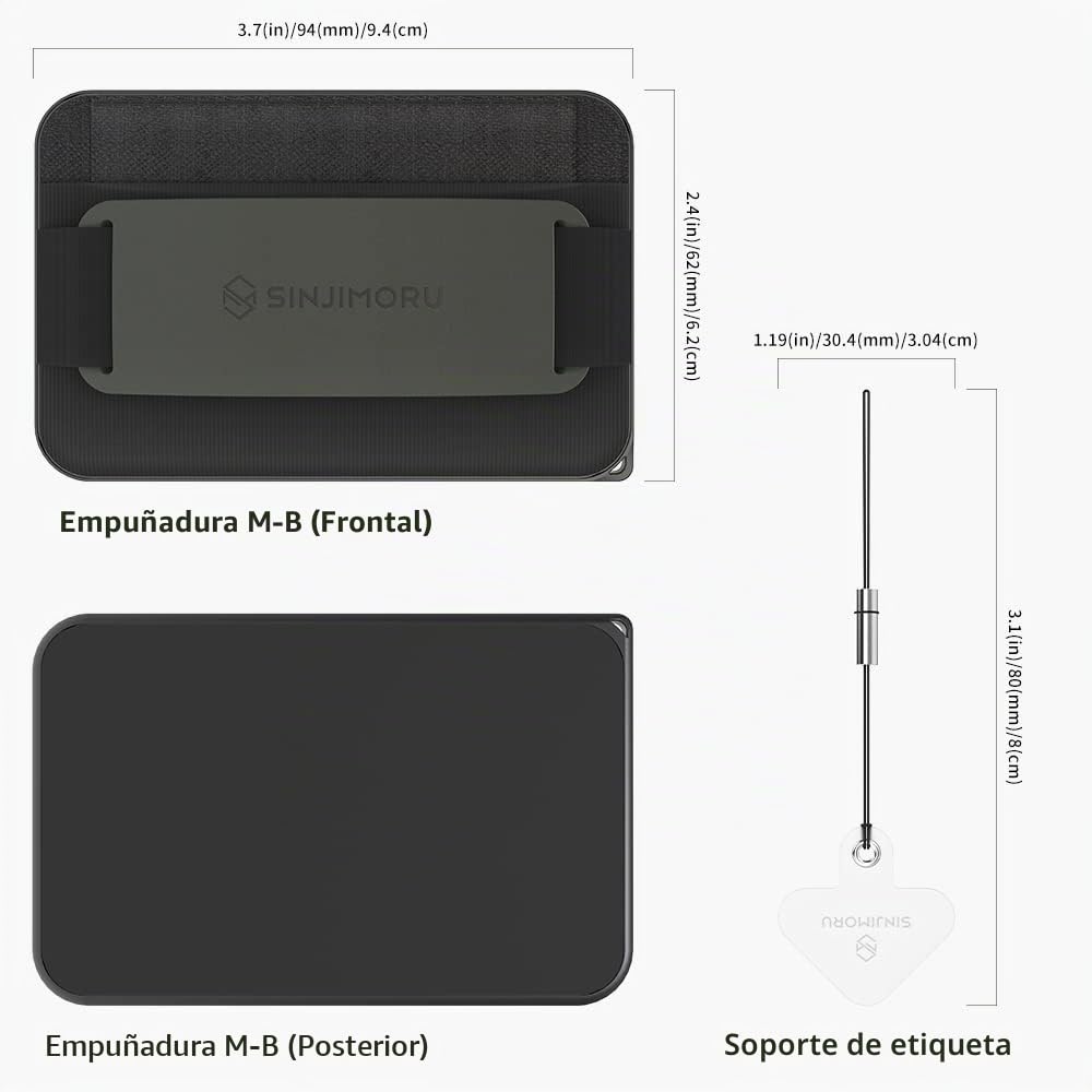 Sinjimoru [2022 Updated] iPhone 14 Magnetic Phone Wallet for MagSafe, iPhone Card Holder with Cell Phone Kickstand & Phone Grip Strap for iPhone 12 13 & iPhone 14 Series. M-BGrip Olive Grey