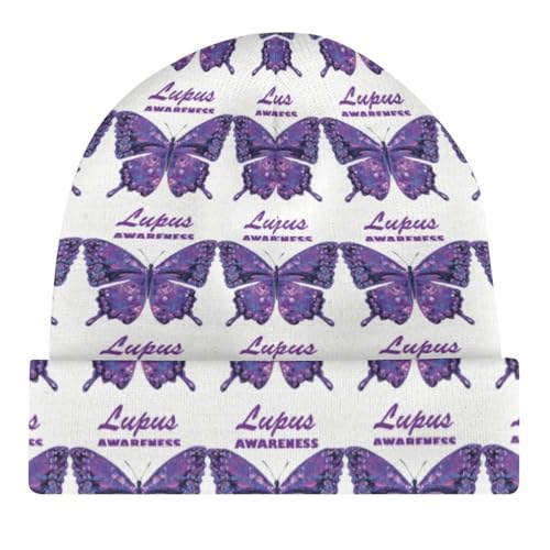 May is Lupus Awareness Month Kids Beanie Hat for for Girls Boys Children Cap Winter Knitted Chemo Cancer Headwear Accessories Gifts Decoration Black4
