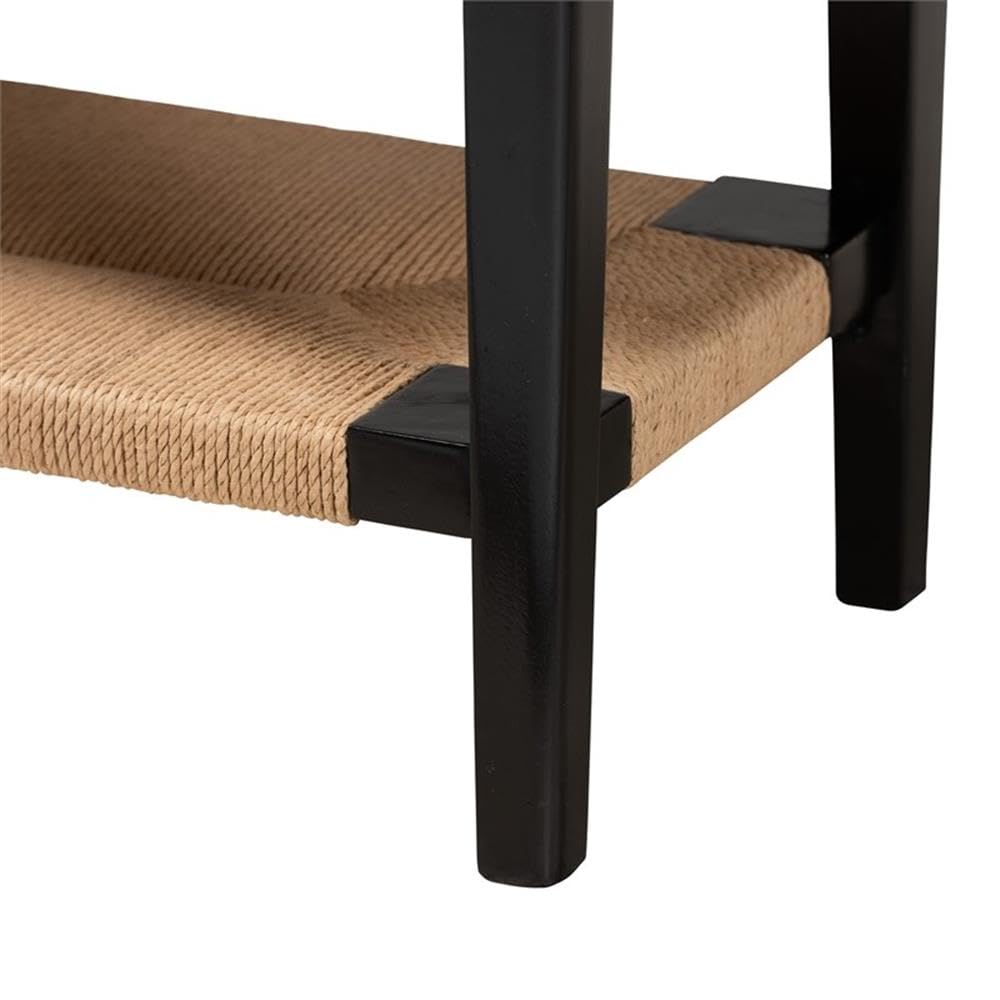 Baxton Studio Freya - Consolle in legno Bayur con 1 cassetto, finitura nera, finitura