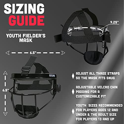 Defender Sports | Wired Fielder's Mask | Youth | Black #TOP6