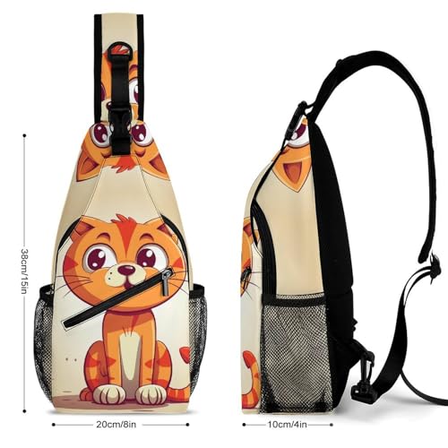 Mochila deportiva tipo sling Cat with Big Eyes para senderismo miniatura 2