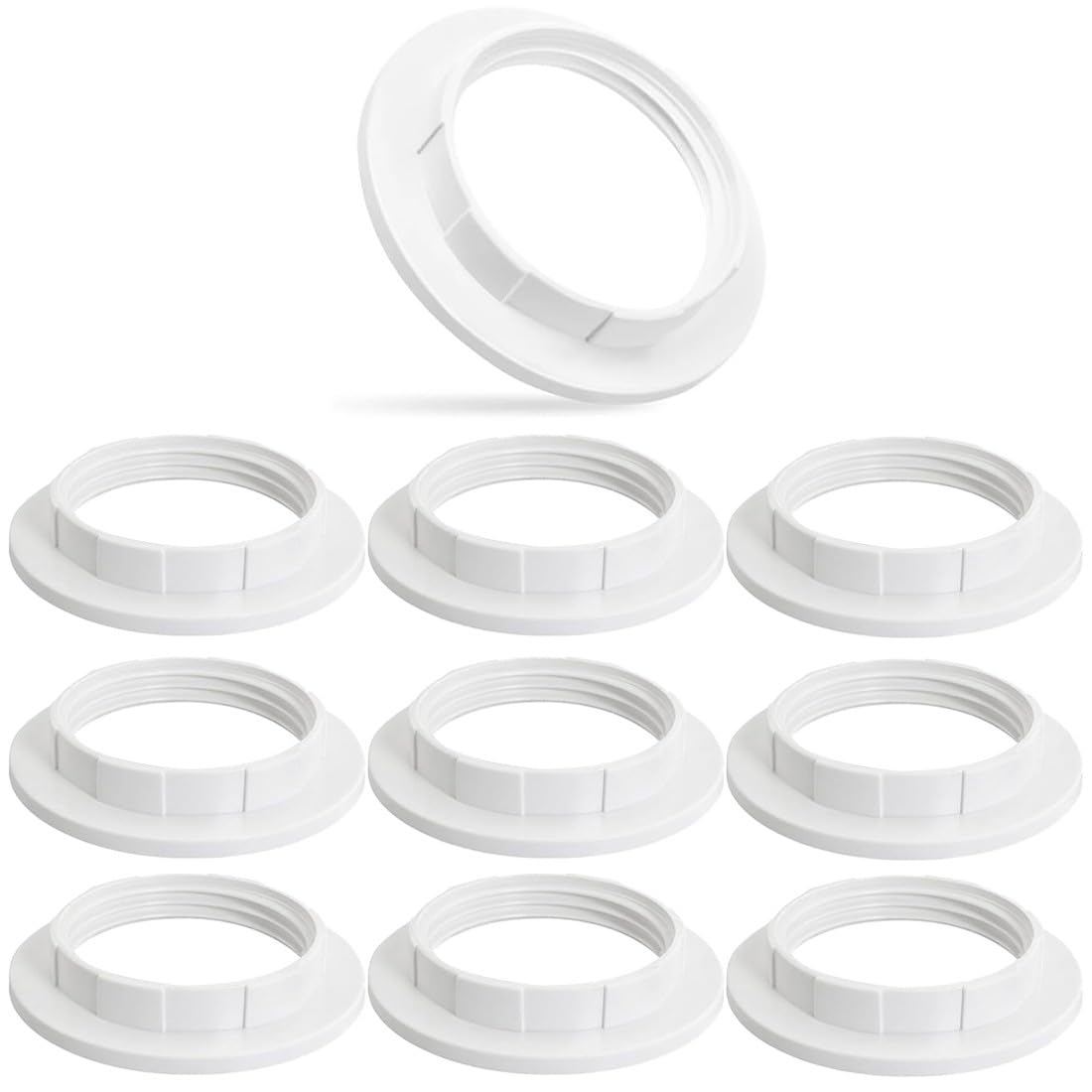 10 Pcs Anillo De Tornillo e14 Pantalla, Convertidor De Anillo De Pantalla,Pantalla Lampara Mesa e14,Convertidores De Plástico Para Pantalla De Lámpara,Para Lámpara De Mesa,Lamparas De Pie,Blanco