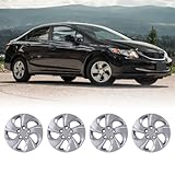 WOLFSTORM 15' Hubcaps for Honda Civic 2013-2015 Steel Wheels, R15 Car Hubcaps Snap On Installation 15 Inch Wheel Rim Cover Set of 4, Silver