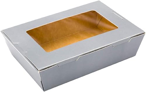 Miniatura 2 de Restaurantware Cafe Vision - Cajas desechables de 42 onzas para llevar, 200 cajas de papel para alimentos, bloqueo de bisagra, resistente a la
