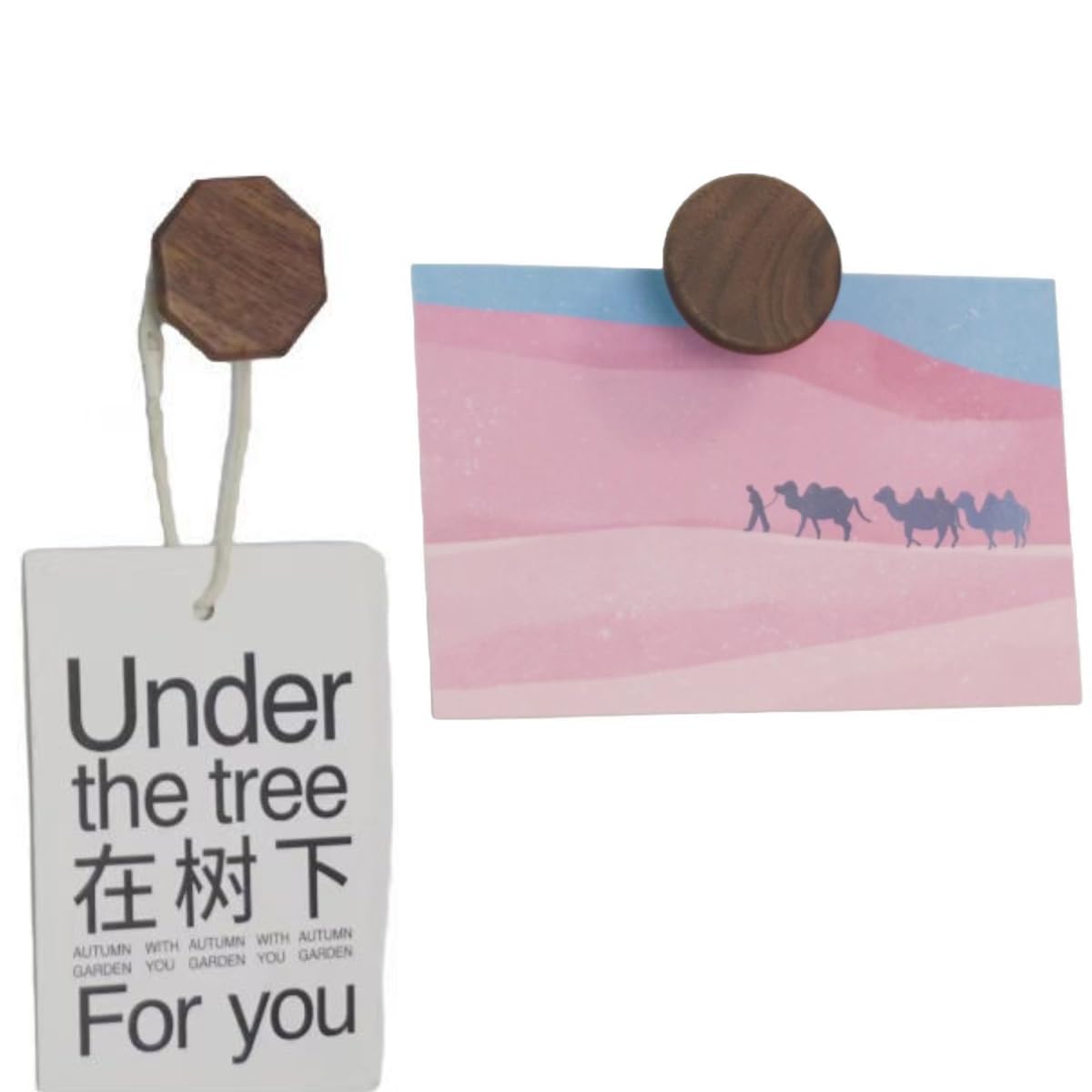 2Pcs Heavy Duty Organization Magnetic Coat Hooks, Versatile Elegant Wooden Hooks to Hang Tools, Backpack, Umbrella, Garden Hoses Ropes, Kitchenware in Warehouses, Cruise (Black Walnut)