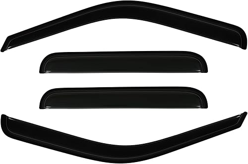 Miniatura 3 de FINDAUTO Deflector de ventana lateral, protectores de lluvia, deflector de ventana lateral, juego de 4 piezas para 1999 para Ford para F-250 Humo