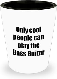 Bass Guitar Player Shot Glass Musician Funny Gift Idea For Liquor Lover Alcohol 1.5oz Shotglass
