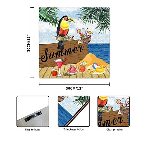 Panneau mural en bois naturel suspendre format carré 30,5 x 30,5 cm - 3