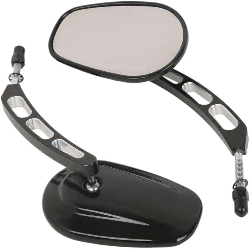8mm Rear View Side Mirror Compatible With Road King Touring XL 883 Sportster FXDF FLSTF Softail Springer V-ROD(Black)