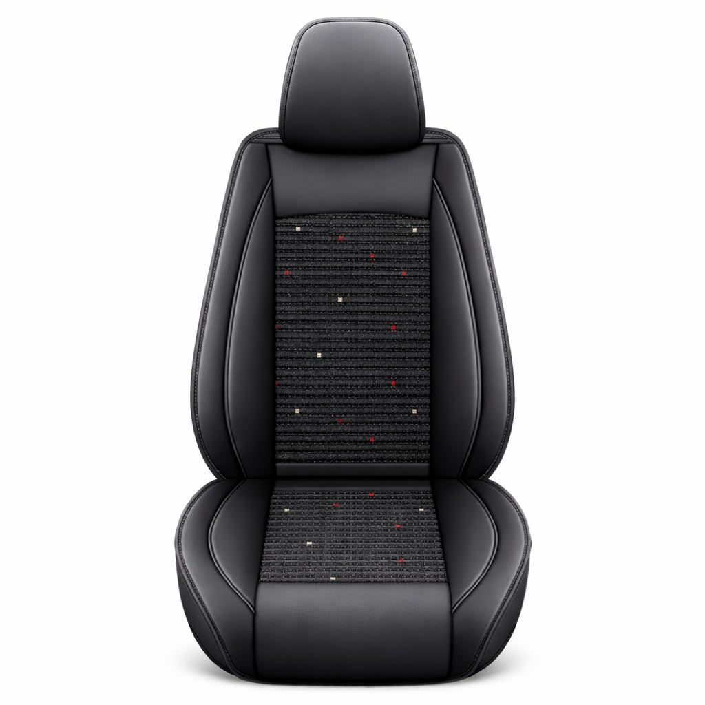 BXIUJHDZ 5 Seat Car Seat Covers Full Set for Alfa Romeo 159 Sportwagon (939B) 159 Sportwagon Q4 (939B), Cooling Ice Silk Breathable Waterproof Leather Seat Protector, Black - Standard