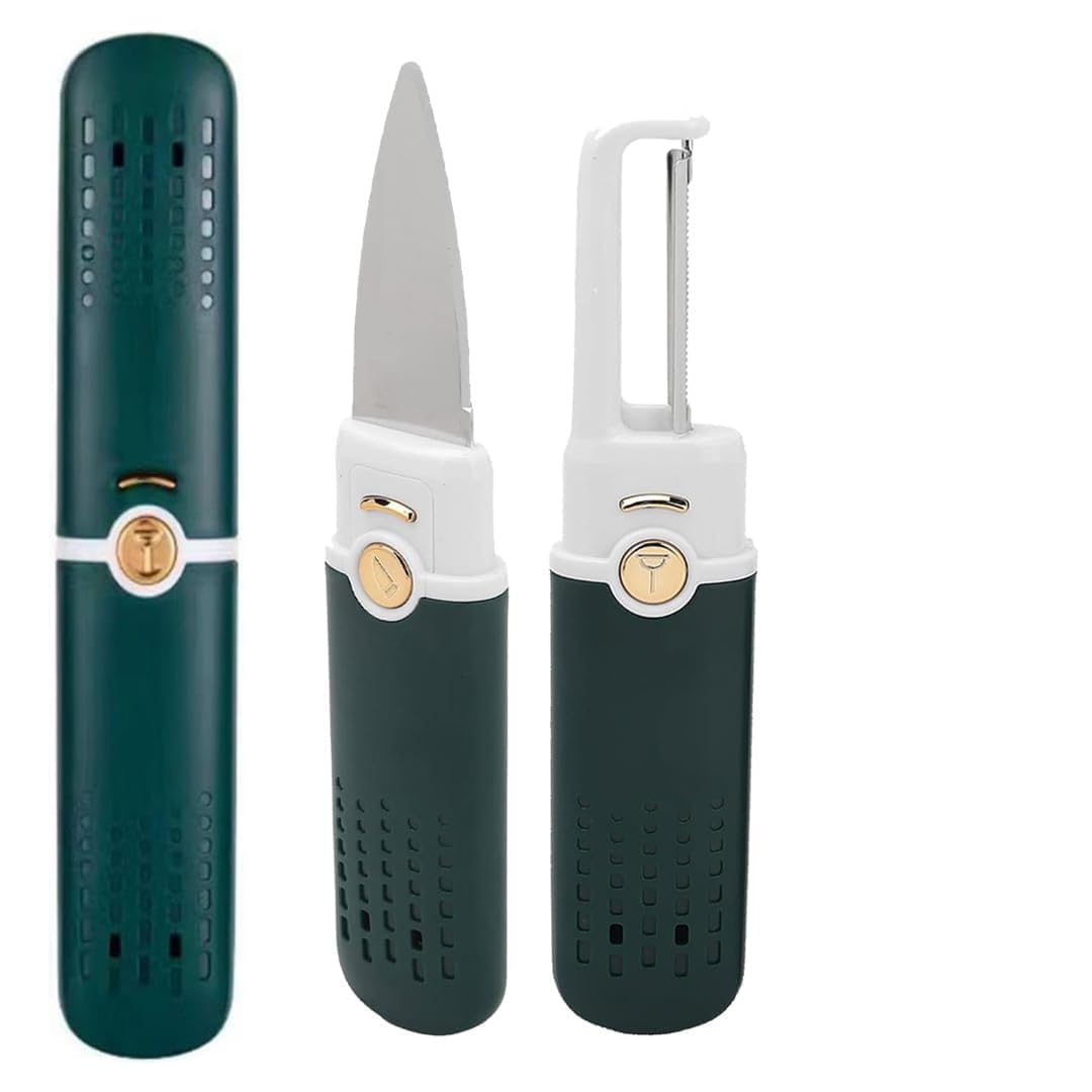GRAVIN Knife Kitchen Knife Peeler Portable Knife for Fruit 2 in 1 Knife and Peeler for Kitchen Travel Knife with case Stainless Steel Bled (Pack of 1Standard Quality) (B0CPCKQD7Q) Amazon Price History, Amazon Price Tracker