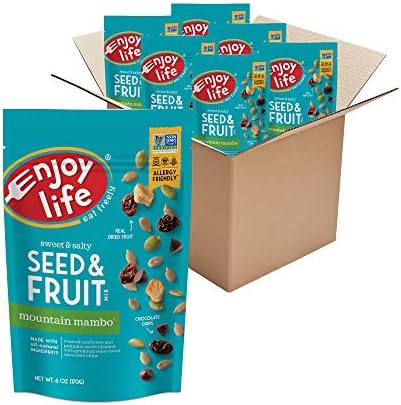 Enjoy Life Seed & Fruit Mix, Peanut Free Trail Mix, Soy Free, Nut Free, Gluten Free, Dairy Free, Non GMO, Vegan Snack Mix, Mountain Mambo, 6 - 6 oz Packs