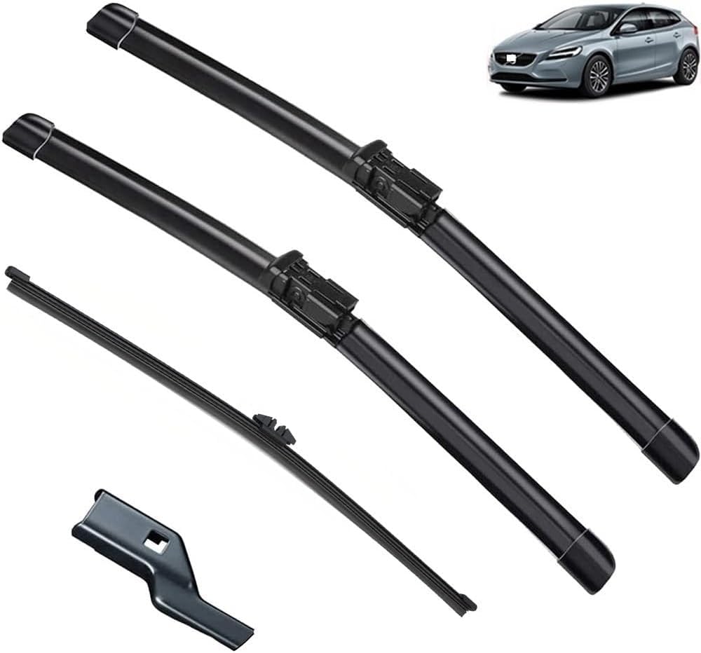 ZhangXD Front Windscreen Wipers For Volvo V40 2012-2016, Windshield Window Brush Front Wiper Blades All-Weather Replacement Set Easy Installation