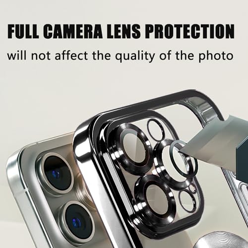 Image of Misscase for iPhone 16 Pro Max Magnetic Glitter Case Compatible with MagSafe,Full Protection Slim Shockproof Anti-Scratch Case with Camera Lens Protector Logo View Dust-Proof Net for Women Black