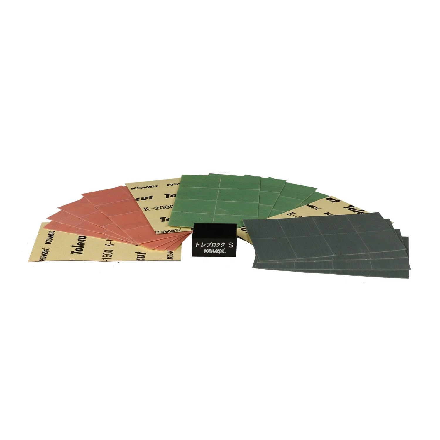 AllorA Tolecut Schleif-Set von KOVAX/Trockenschleifen zur Entfernung von Lack Fehlstellen, Staubspitzen, Lackläufer & Lacknasen/Toleblock+Körnung (1500, 2000, 3000) (Set 1: Toleblock S (32mm x 26mm))