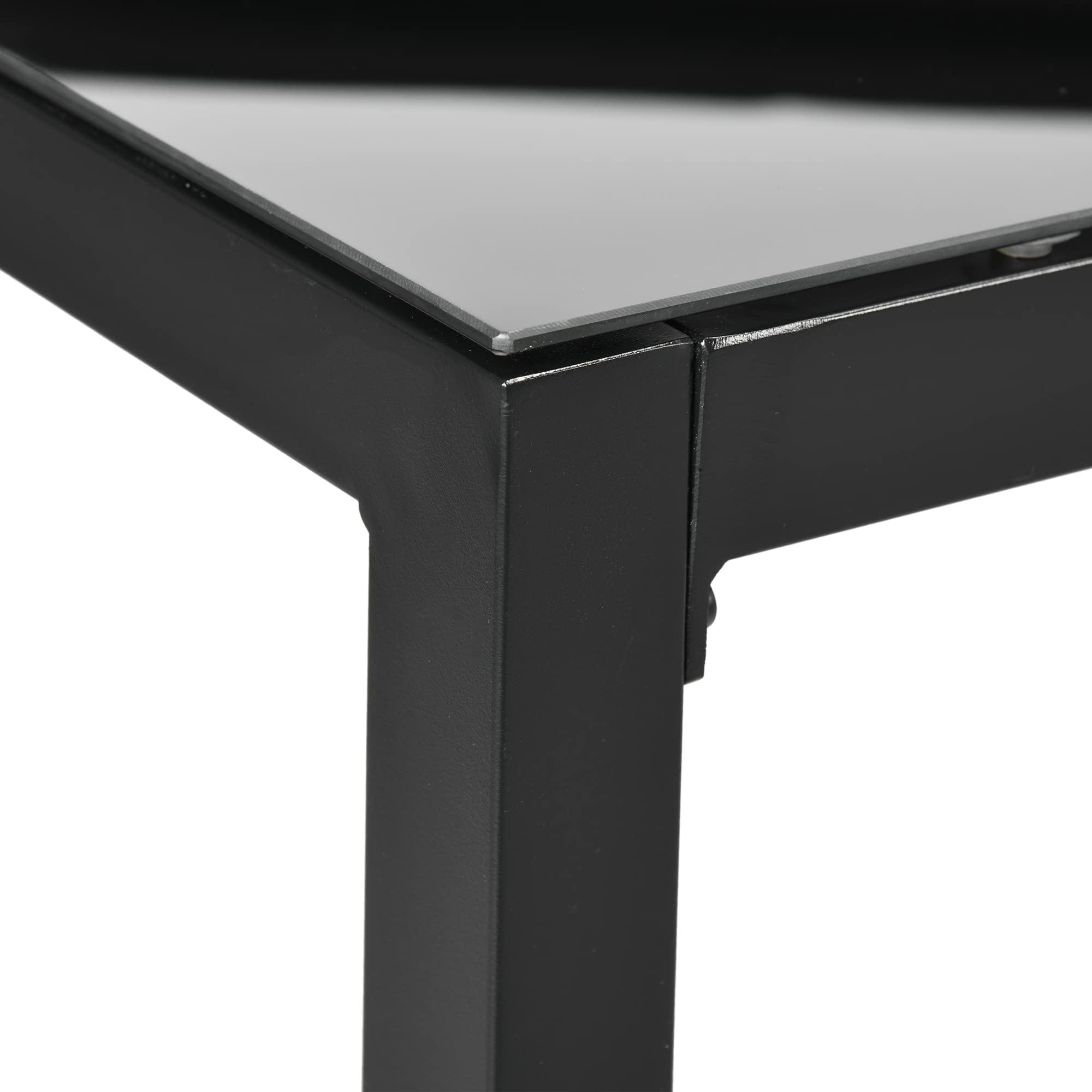 Outsunny Table de Jardin rectangulaire en Verre trempé Aluminium 180x80x72 cm Noir