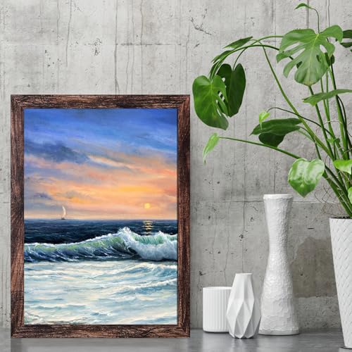 Image of LUCKYLIFE 12x16 Picture Frame Brown for Wall Mounting, 2 Pack