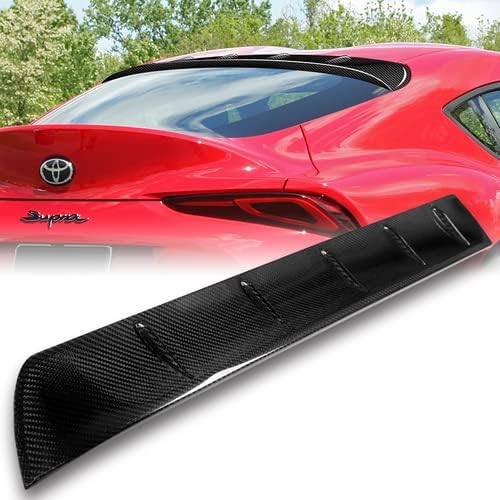 Alerón de techo de ventana trasera de fibra de carbono negro compatible con Toyota GR Supra A90 2020-2024, 2021 2022 2023