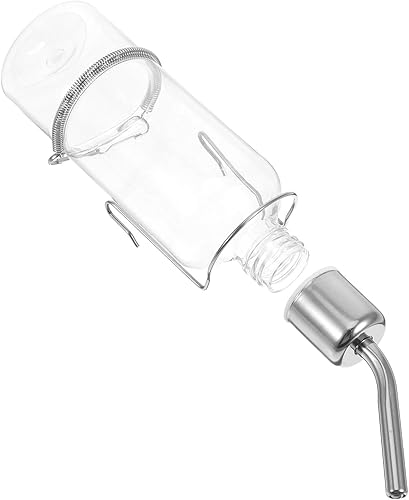 Baluue Dispensador de agua para perros, botella de agua para mascotas sin goteo, para jaula de 6.1 fl oz, botella pequeña colgante para jaula de