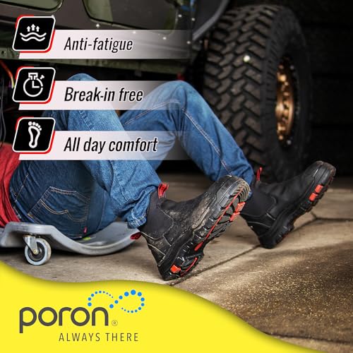 ROCKROOSTER Bakken Men's Black 6 inch Chelsea Boots, EH Rated Waterproof Slip-on Work Boots AK303-Soft Toe, AK323-Steel Toe4