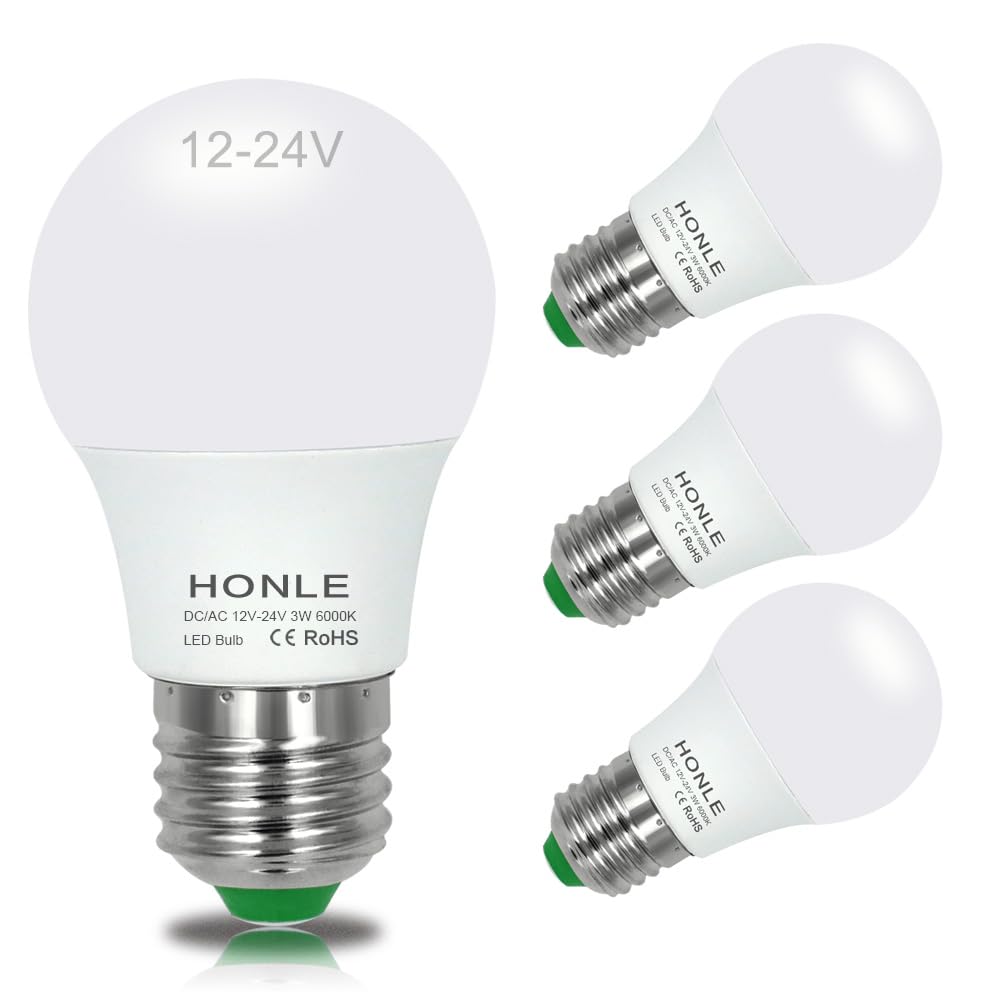 Honle 3W E26/E27 LED Light Bulbs AC/DC 12-24V Low Voltage Daylight