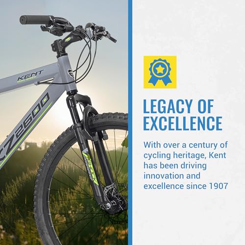 Kent Unisex – Erwachsene KZ2600 Fahrrad, Grau/Grün, 26 Inch – Bild 8