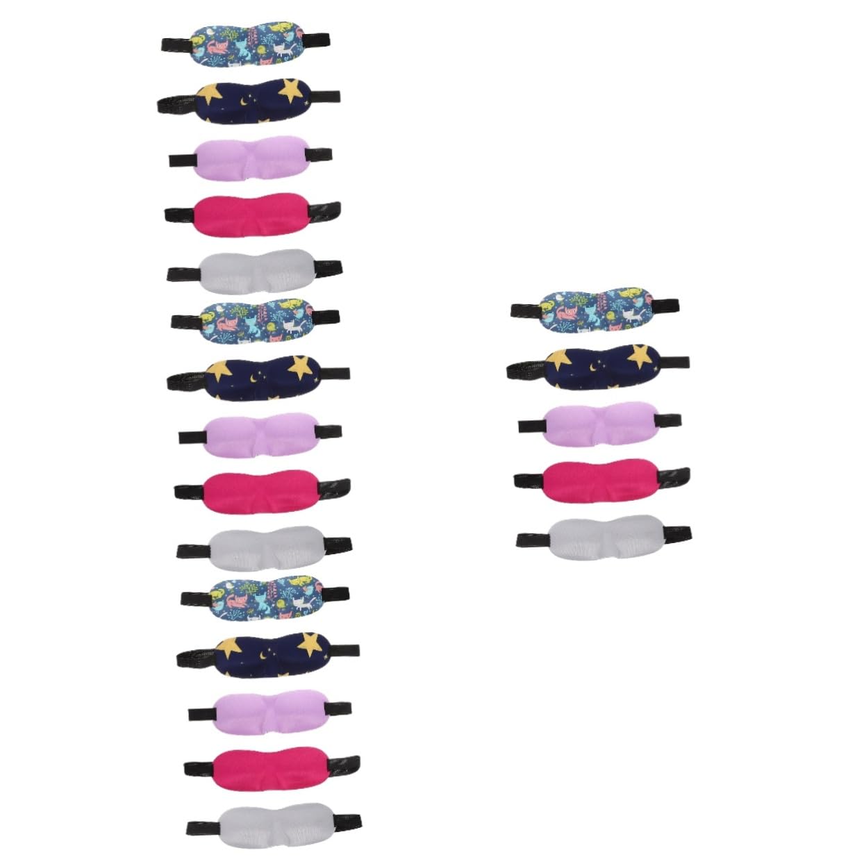 KOMBIUDA 20pezzi Maschera Da Sonno Per Ragazzo Ragazza Leggera e Traspirante Da Vari Colori Copriocchi Per Riposo e Relax Per Naps e Viaggi Assicura Sonno Profondo Luce