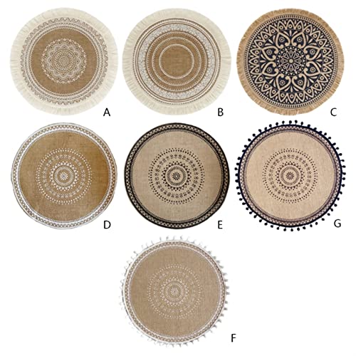 Set de table rond mandala de qualité supérieure aux finitions frangées - 3