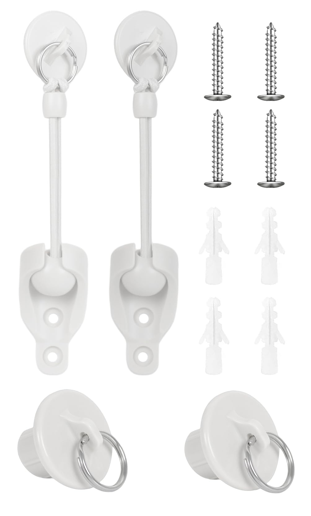 Seprochoo Replacement Shade Parts Bungee End Cap Kit, for Exterior Cordless Roller Shades Outdoor Blinds (1pcs, White)