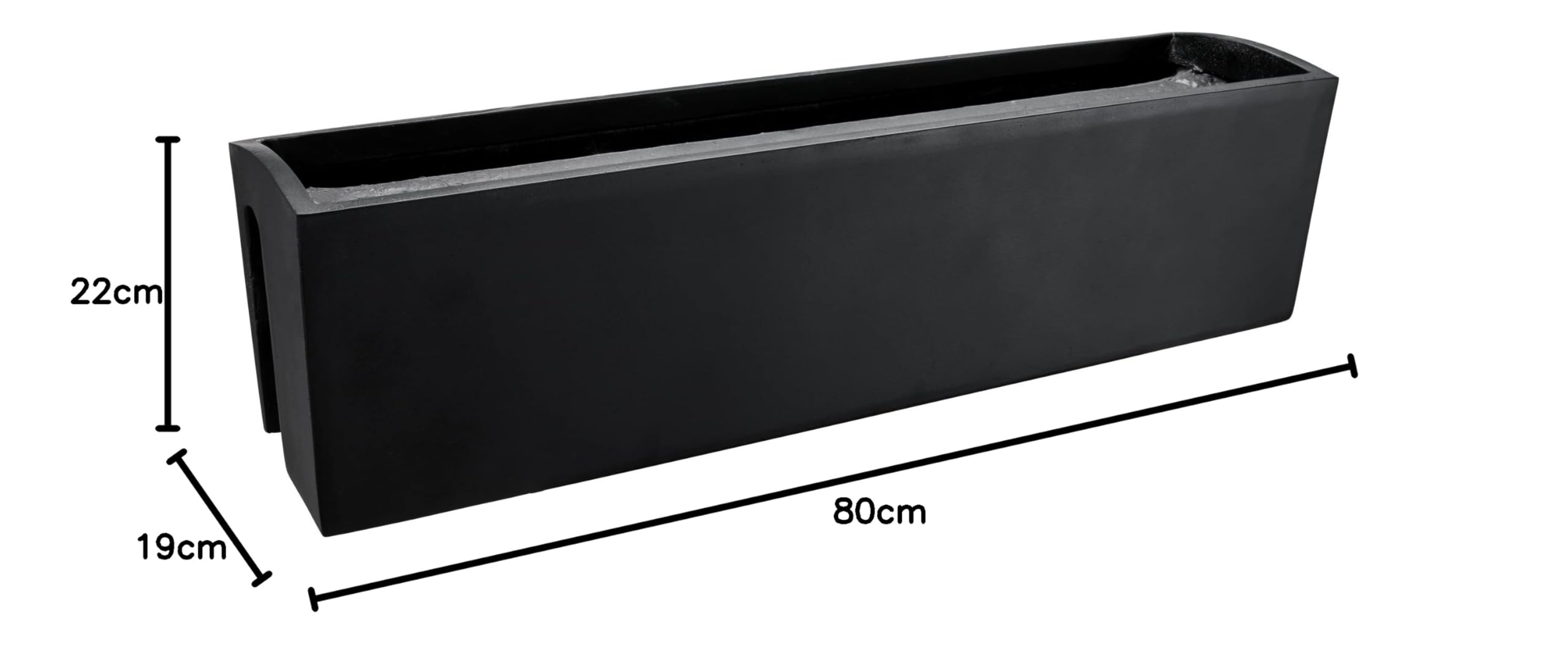 VIVANNO Bac à Fleurs en Fibre de Verre BALKONA Classic 22x80x19 cm Anthracite Mat
