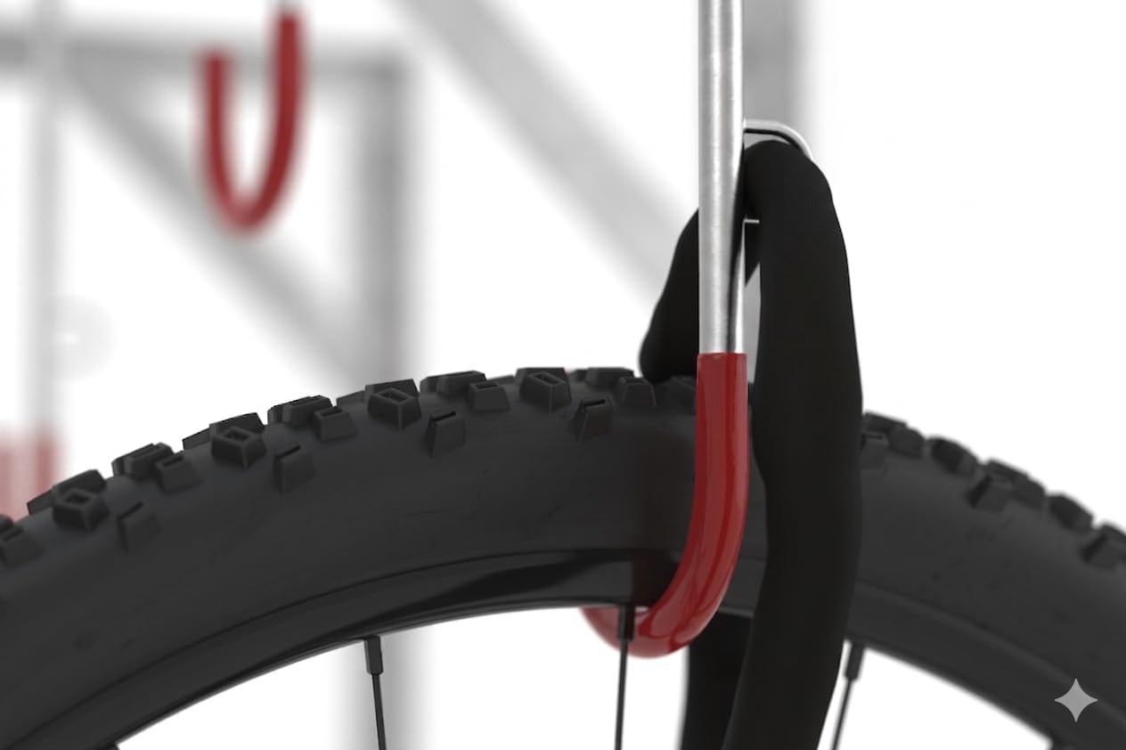 Fahrradparker 3872 zur Wandmontage | Fahrrad Hängeparksystem für 2 Fahrräder | Stahl verzinkt & kunststoffummantelte Aufhänge-Haken | Dreifke®