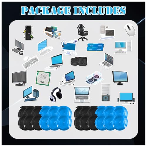Image of 24 Pcs Computer Hanging Swirls Decorations Computer Party Decorations Ceiling Hanging Streamers for Computer Birthday Party Supplies Office Party