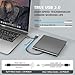 ROOFULL External CD/DVD-RW Drive for Laptop, True USB 3.0 & USB-C Portable DVD/CD-ROM Player CD DVD Reader Writer Burner Optical Disc Drive for Windows 11/10 PC Mac MacBook Linux Computer, ECD829-Y